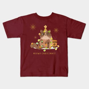 Meowy Christmas Kids T-Shirt